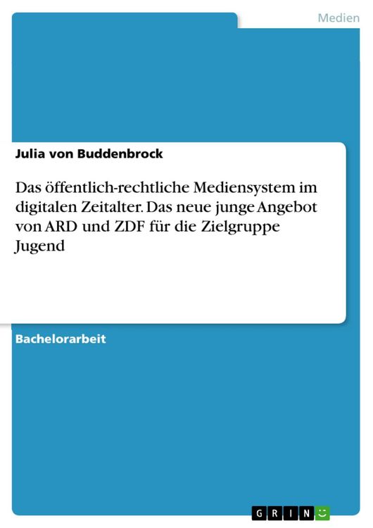 Produktbild: Das &ouml;ffentlich-rechtliche Mediensystem im digitalen Zeitalter. Das neue junge Angebot von ARD und ZDF f&uuml;r die Zielgruppe Jugend