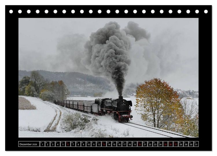 Produktbild: Eisenbahndampfromantik (Tischkalender 2026 DIN A5 quer), CALVENDO Monatskalender