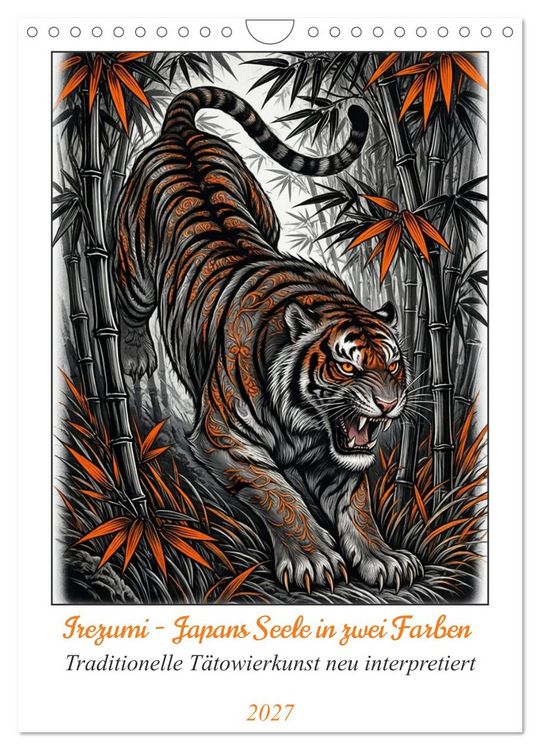 Produktbild: Irezumi - Japans Seele in zwei Farben (Wandkalender 2027 DIN A4 hoch), CALVENDO Monatskalender