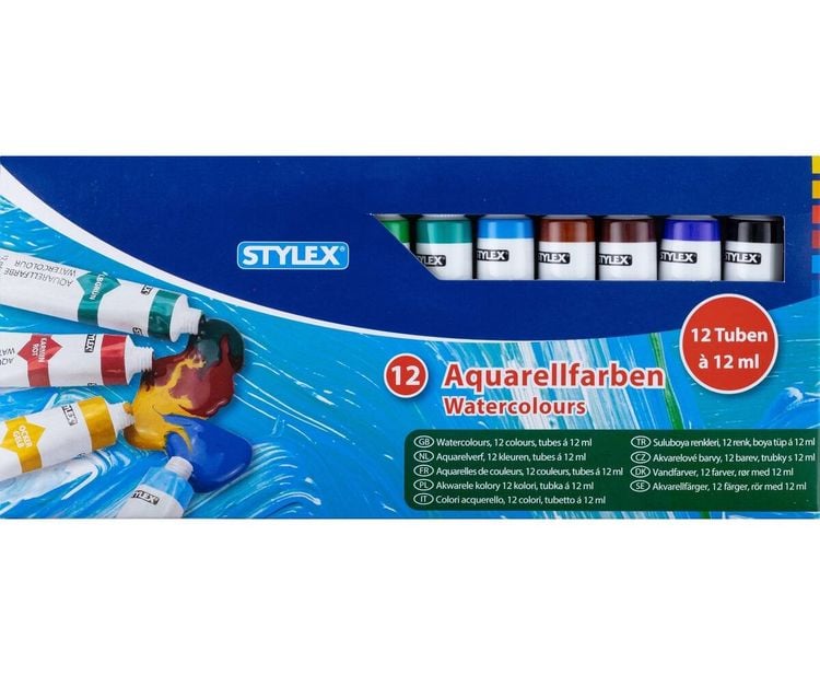 Produktbild: Stylex Aquarellfarbe, 12 Tuben &agrave; 12 ml