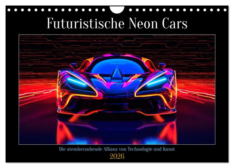 Produktbild: Futuristische Neon Cars (Wandkalender 2026 DIN A4 quer), CALVENDO Monatskalender