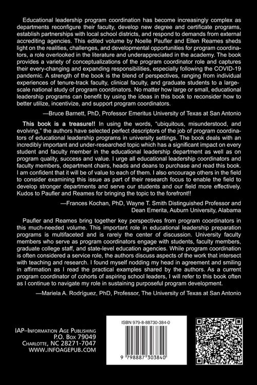 Produktbild: Navigating the Ubiquitous, Misunderstood, and Evolving Role of the Educational Leadership Program Coordinator in Higher Education