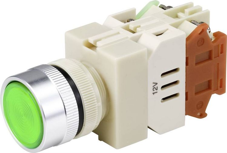 Produktbild: TRU COMPONENTS TC-9219084 Y090 Drucktaster 250 V/AC 5 A 1 x Ein/(Ein) tastend Gr&uuml;n (&Oslash;) 30 mm 1 St.