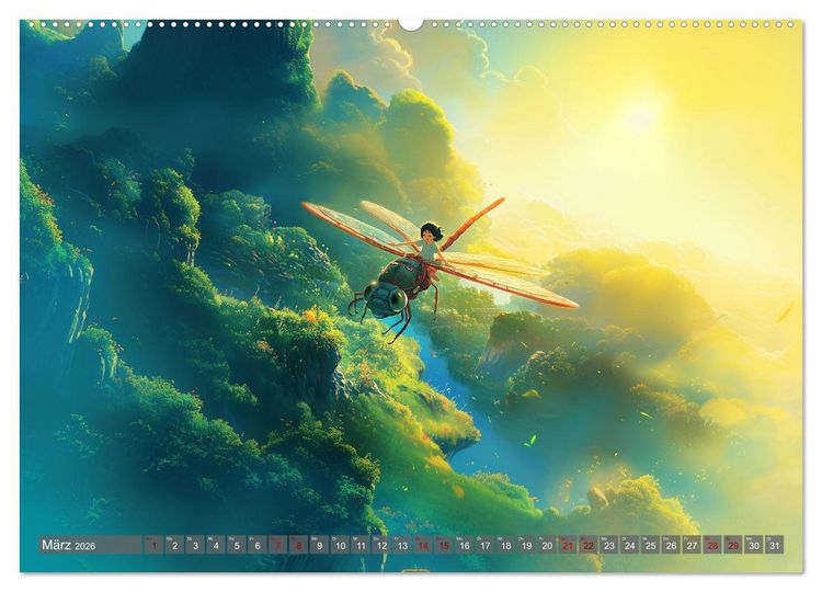 Produktbild: Spaziergang durch Anime Welten (Wandkalender 2026 DIN A2 quer), CALVENDO Monatskalender