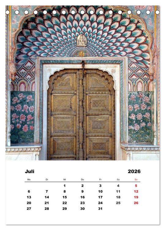 Produktbild: Indien erleben (Tischkalender 2026 DIN A5 hoch), CALVENDO Monatskalender