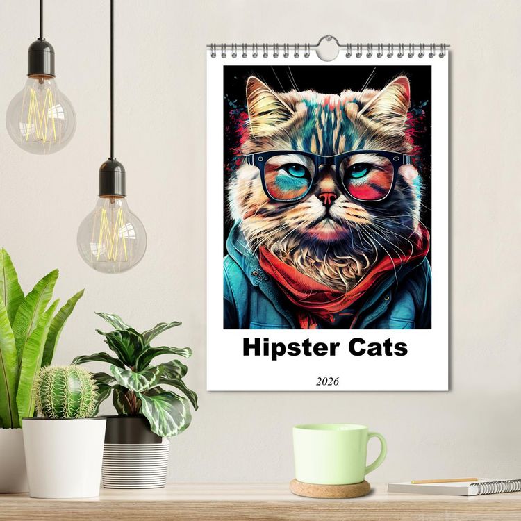 Produktbild: Hipster Cats (Wall Calendar 2026 DIN A4 portrait), CALVENDO 12 Month Wall Calendar