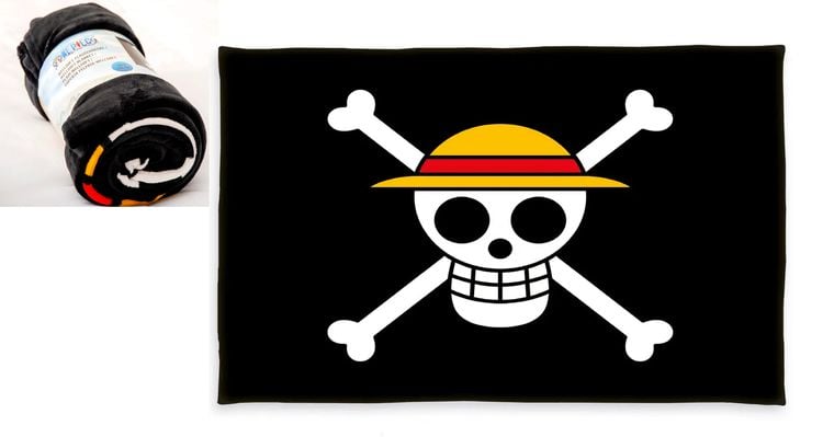 Produktbild: Herding 7664401036 - Flauschdecke One Piece, Totenkopf-Design, Skull, Polyester, 150x200 cm, Wolldecke
