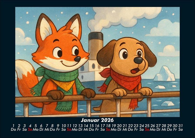 Produktbild: Finn & Wuff auf Kreuzfahrt 2026 Fotokalender DIN A5