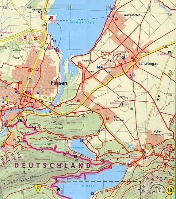 Produktbild: Publicpress Leporello Wanderkarte Lechweg, Formarinsee, F&uuml;ssen, Wanderkarte 1:25.000 1:25.000