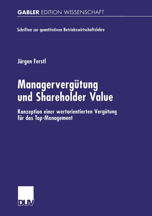 Produktbild: Managerverg&uuml;tung und Shareholder Value