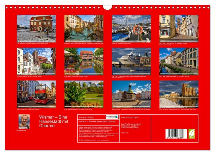 Produktbild: Wismar &ndash; Eine Hansestadt mit Charme (Wandkalender 2026 DIN A3 quer), CALVENDO Monatskalender