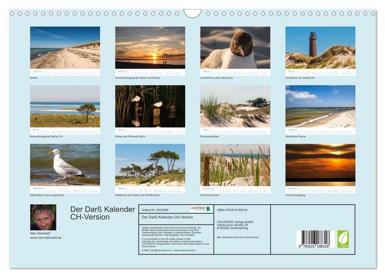 Produktbild: Der Dar&szlig; Kalender CH-Version (Wandkalender 2026 DIN A3 quer), CALVENDO Monatskalender