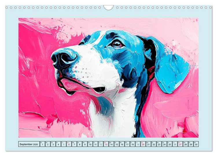 Produktbild: Hunde Paintings. Moderne Portraits in &Ouml;loptik (Wandkalender 2026 DIN A3 quer), CALVENDO Monatskalender