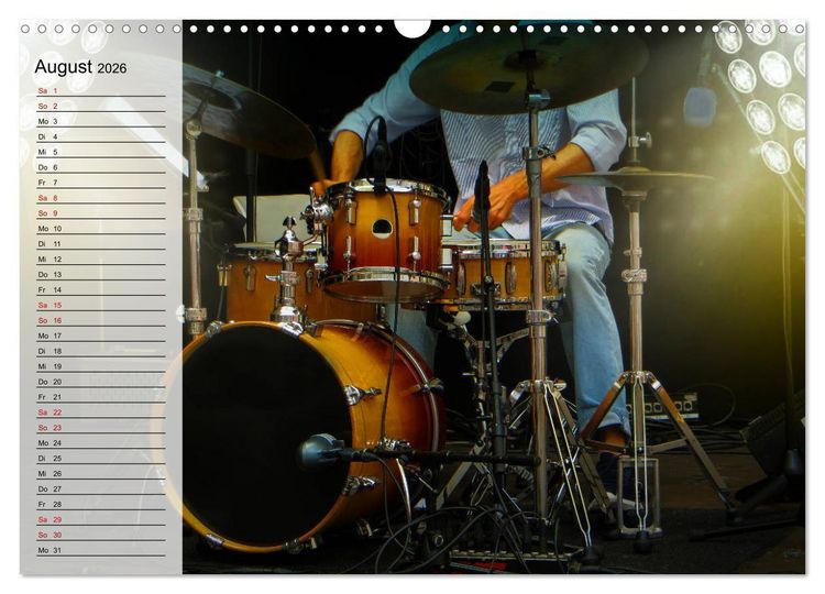 Produktbild: Schlagzeug onstage - "abgerockt" (Wandkalender 2026 DIN A3 quer), CALVENDO Monatskalender