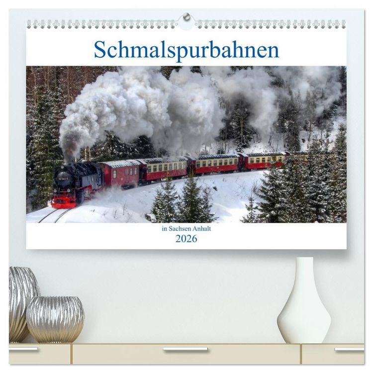 Produktbild: Schmalspurbahnen in Sachsen Anhalt (hochwertiger Premium Wandkalender 2026 DIN A2 quer), Kunstdruck in Hochglanz