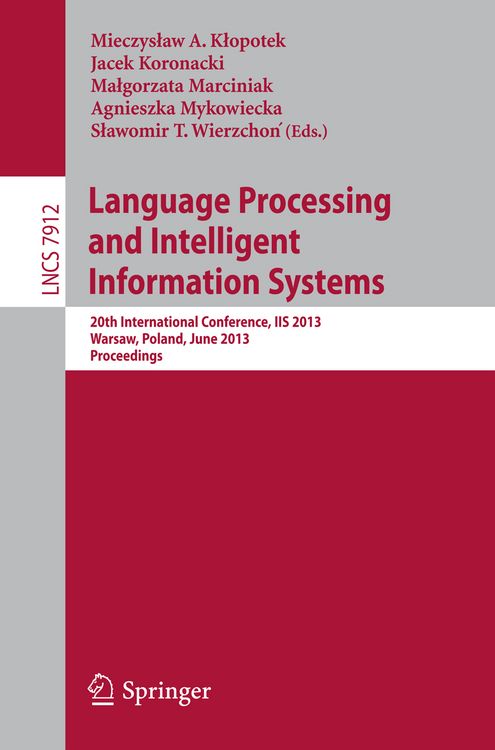 Produktbild: Language Processing and Intelligent Information Systems