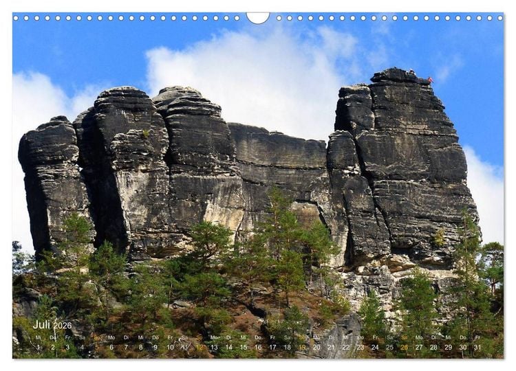 Produktbild: ElbsandSTEIN, kunstwerk der natur (Wandkalender 2026 DIN A3 quer), CALVENDO Monatskalender