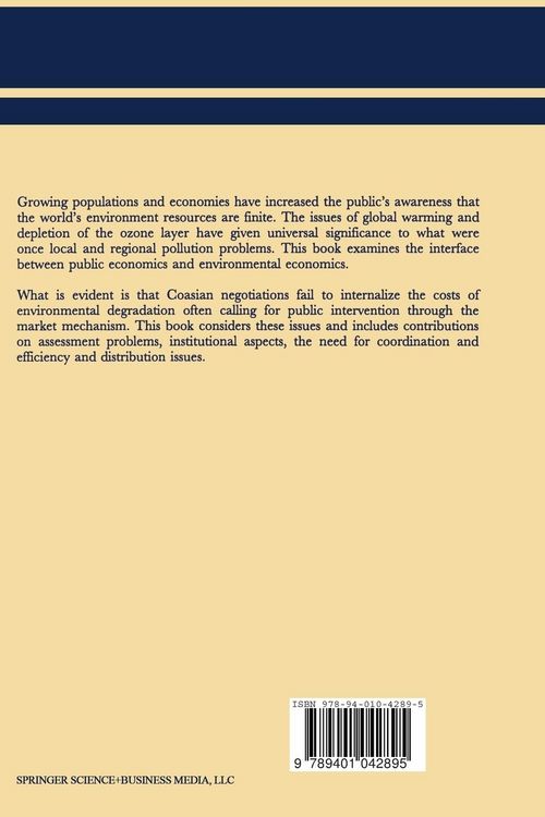 Produktbild: Public Economics and the Environment in an Imperfect World
