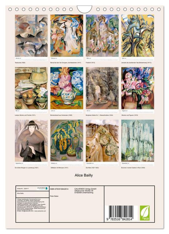 Produktbild: Alice Bailly (Wandkalender 2027 DIN A4 hoch), CALVENDO Monatskalender