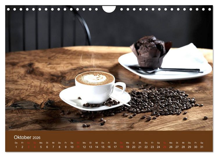 Produktbild: I Love Coffee - Dein Kaffeekalender f&uuml;r Geniesser des schwarzen Goldes (Wandkalender 2026 DIN A4 quer), CALVENDO Monatskalender
