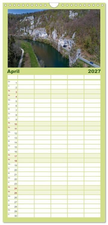 Produktbild: Familienplaner 2027 - Gro&szlig;e Landschaft Obere Donau mit 5 Spalten (Wandkalender, 21 x 45 cm) CALVENDO