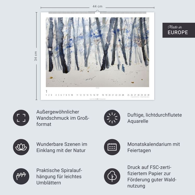 Produktbild: Zwischen Himmel und Erde Kalender 2027 - Aquarelle von Hans-J&uuml;rgen Gaudeck