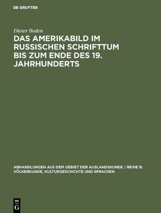 Produktbild: Das Amerikabild im russischen Schrifttum bis zum Ende des 19. Jahrhunderts