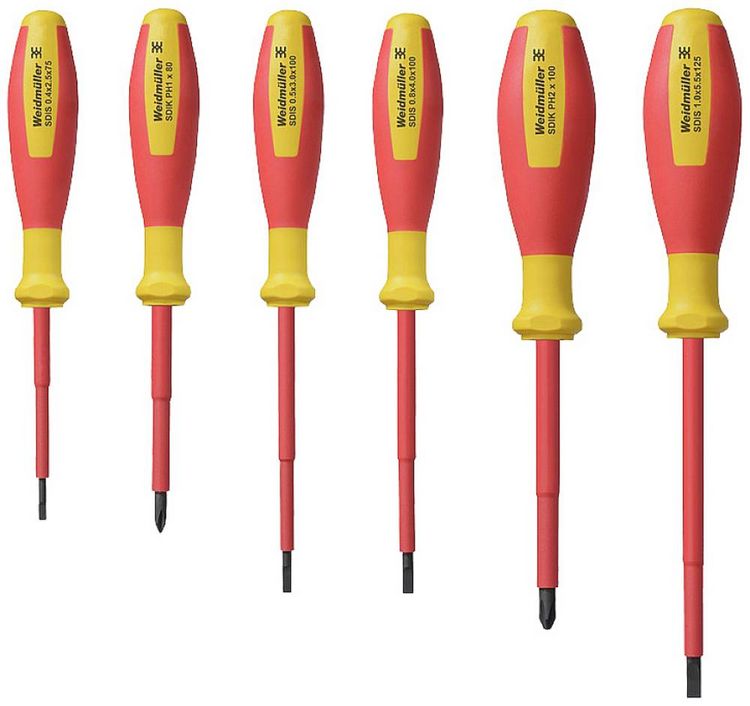 Produktbild: Weidm&uuml;ller SDI SET S2.5-5.5/PH1/2 VDE Schraubendreher-Set Schlitz, Kreuzschlitz Phillips