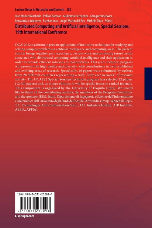 Produktbild: Distributed Computing and Artificial Intelligence, Special Sessions, 19th International Conference