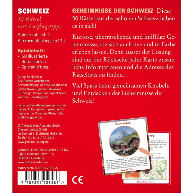 Produktbild: Schweiz - 50 R&auml;tsel mit Ausflugstipps