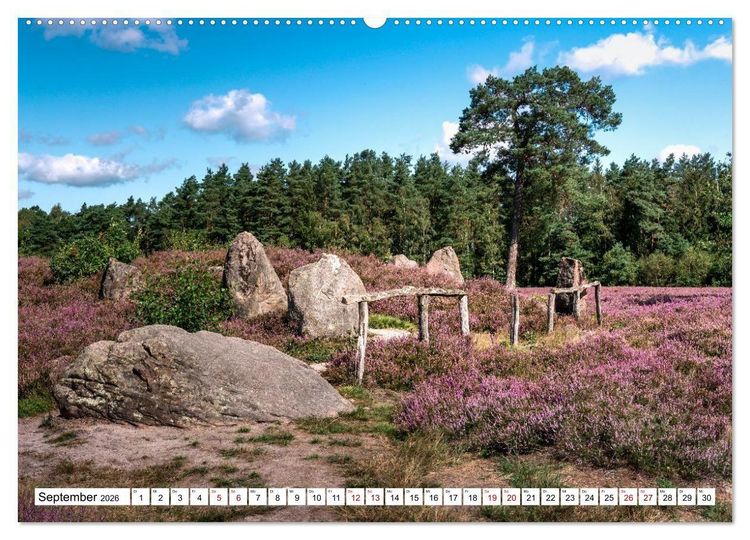 Produktbild: L&uuml;neburger Heide: Die Nordheide (hochwertiger Premium Wandkalender 2026 DIN A2 quer), Kunstdruck in Hochglanz