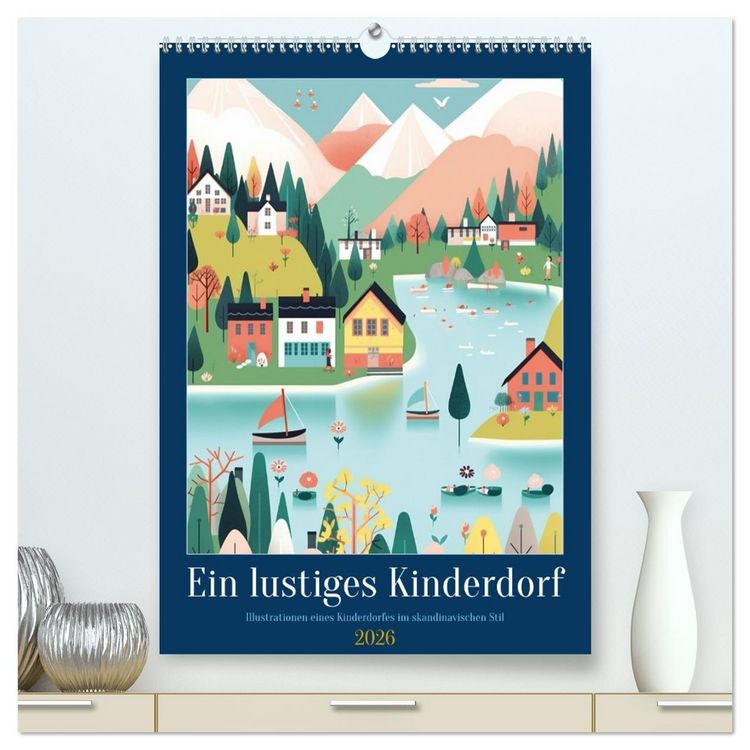 Produktbild: Ein lustiges Kinderdorf (hochwertiger Premium Wandkalender 2026 DIN A2 hoch), Kunstdruck in Hochglanz