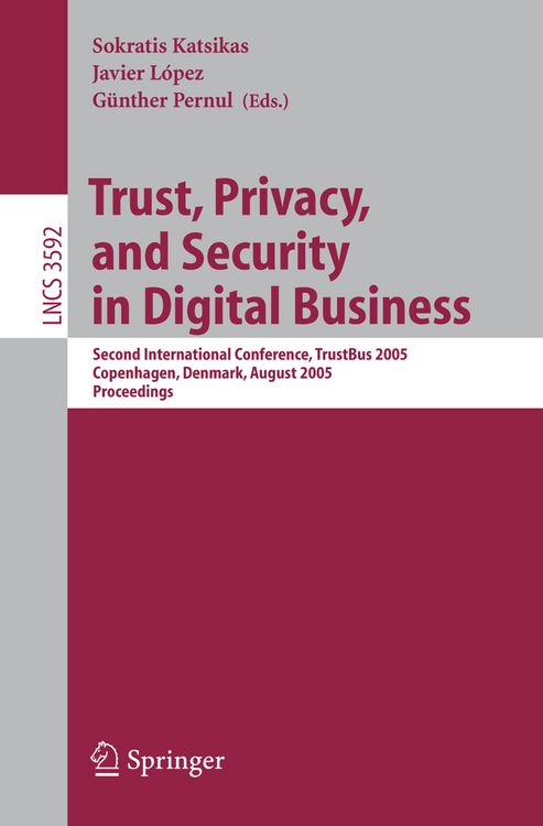 Produktbild: Trust, Privacy, and Security in Digital Business