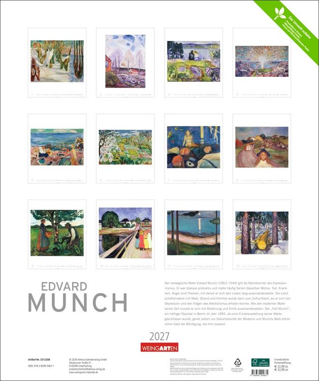 Produktbild: Edvard Munch Edition Kalender 2027