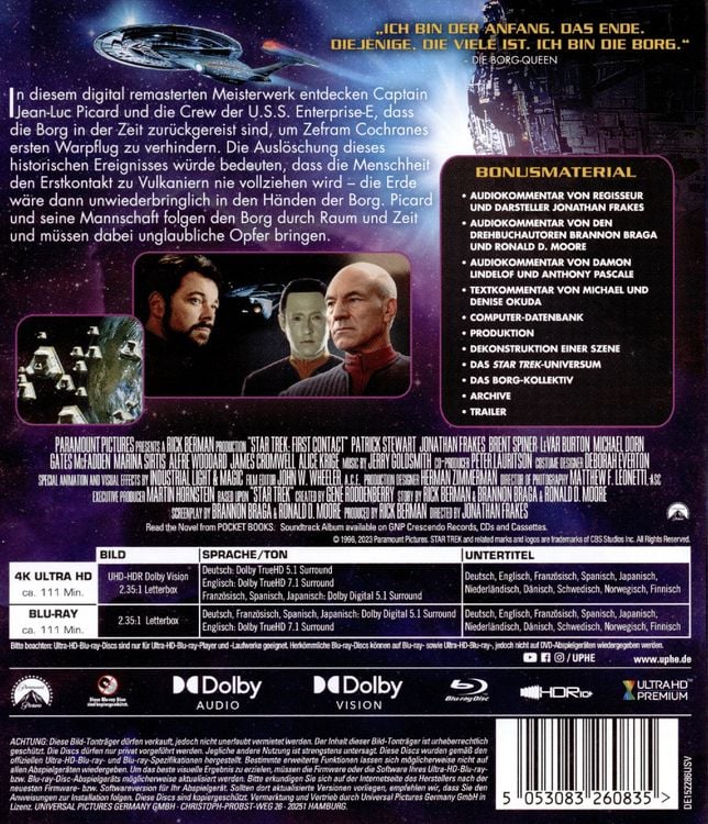 Produktbild: STAR TREK VIII - Der erste Kontakt (+ Blu-ray)