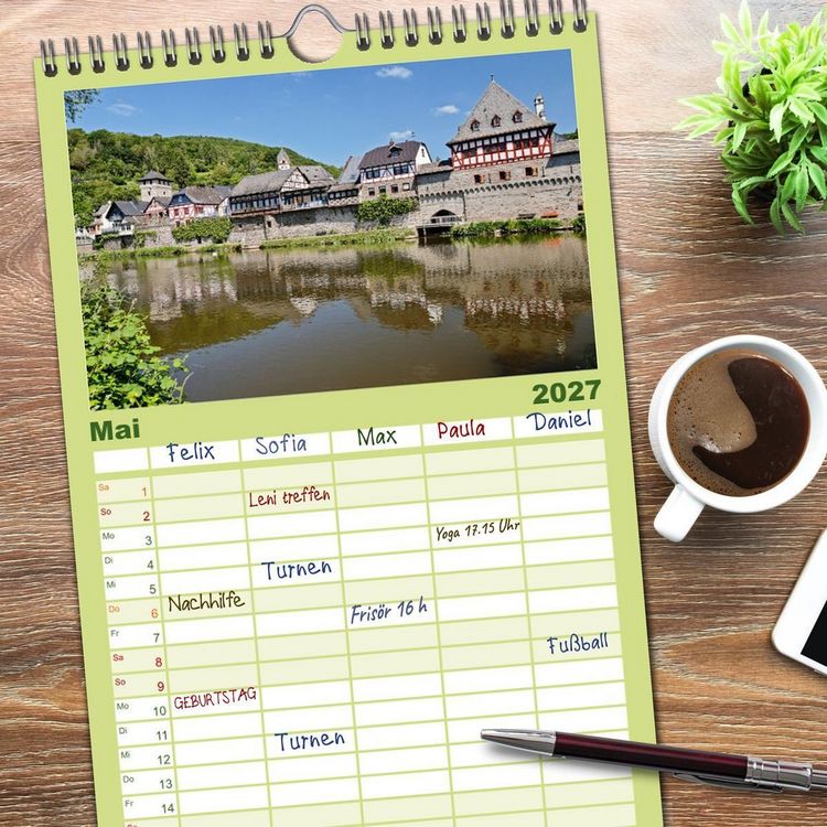 Produktbild: Familienplaner 2027 - Sehnsuchtsziel Lahn mit 5 Spalten (Wandkalender, 21 x 45 cm) CALVENDO