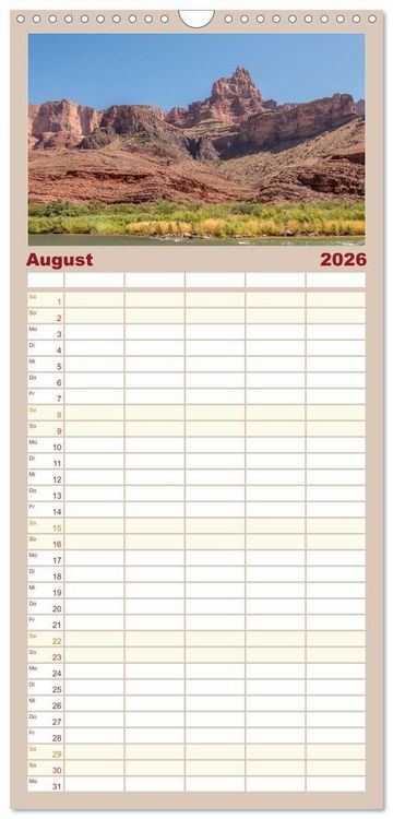 Produktbild: Familienplaner 2026 - Colorado River Rafting im Grand Canyon mit 5 Spalten (Wandkalender, 21 x 45 cm) CALVENDO