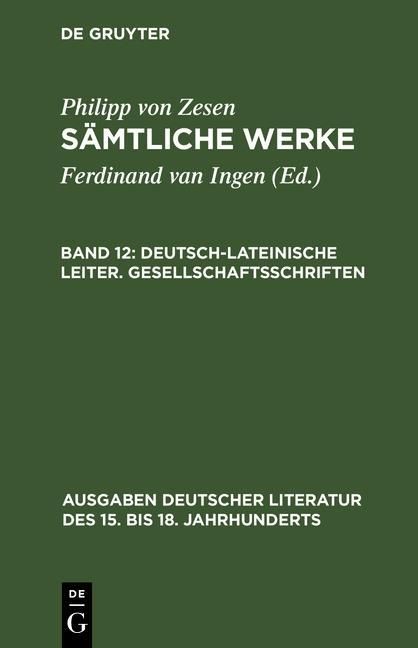 Produktbild: Deutsch-lateinische Leiter. Gesellschaftsschriften