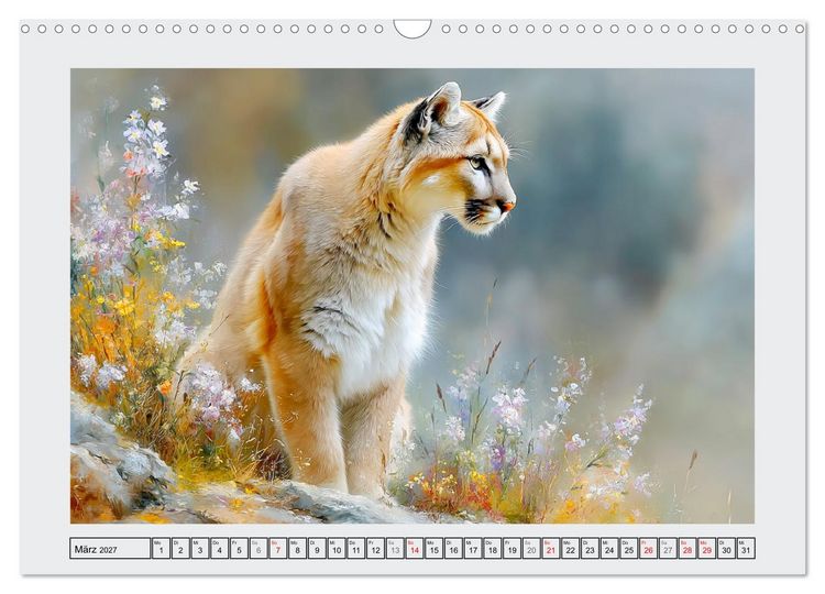 Produktbild: Bergl&ouml;wen. Kraftvolle Eleganz der Wildnis (Wandkalender 2027 DIN A3 quer), CALVENDO Monatskalender