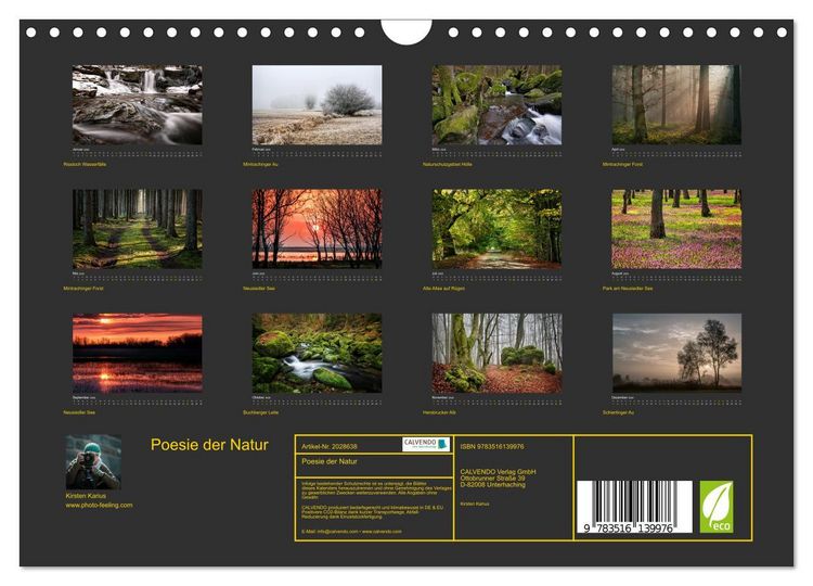 Produktbild: Poesie der Natur (Wandkalender 2026 DIN A4 quer), CALVENDO Monatskalender