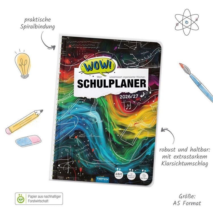 Produktbild: TR&Ouml;TSCH - Schulplaner WOW Waves 26/27
