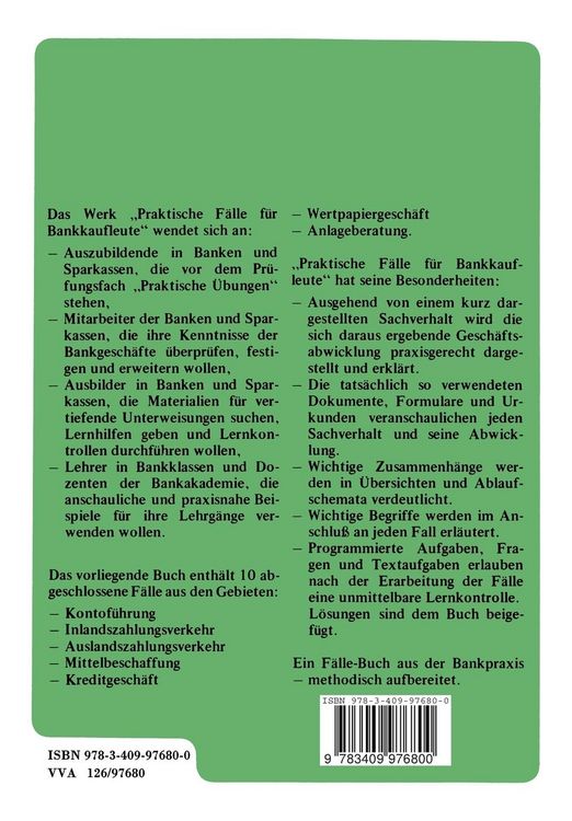Produktbild: Praktische F&auml;lle f&uuml;r Bankkaufleute