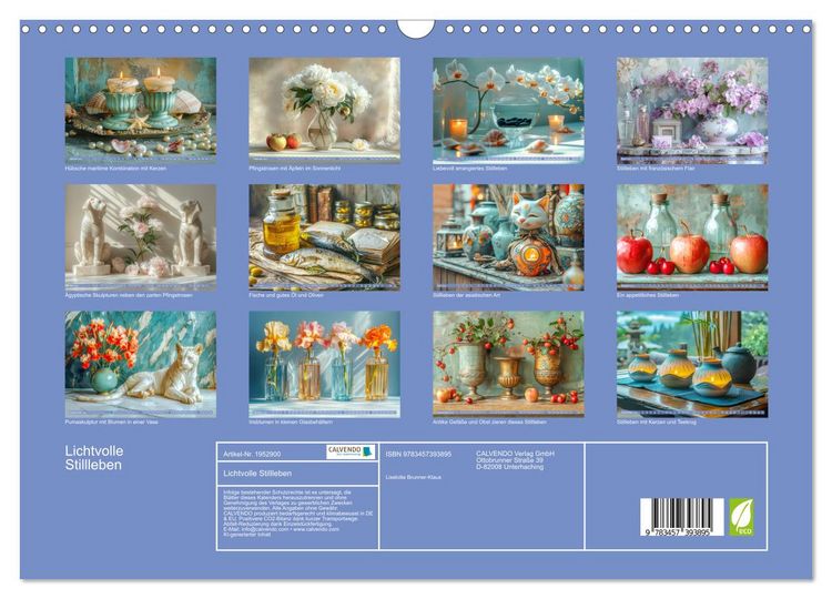 Produktbild: Lichtvolle Stillleben (Wandkalender 2026 DIN A3 quer), CALVENDO Monatskalender