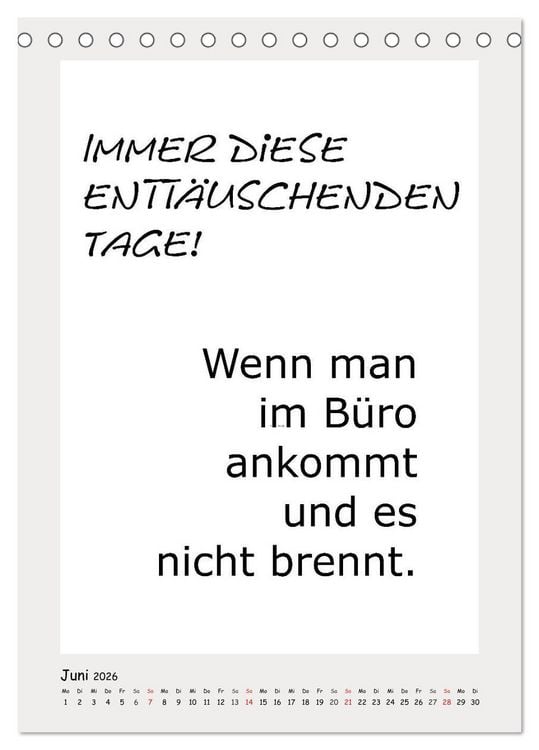 Produktbild: Spr&uuml;chekalender. Witziges f&uuml;rs B&uuml;ro (Tischkalender 2026 DIN A5 hoch), CALVENDO Monatskalender