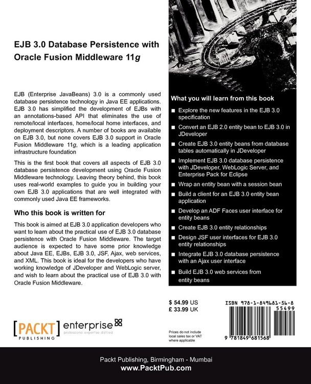 Produktbild: Ejb 3.0 Database Persistence with Oracle Fusion Middleware 11g