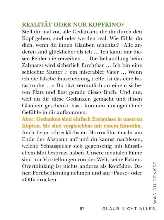 Produktbild: Die 1-Minuten-Strategie gegen Overthinking