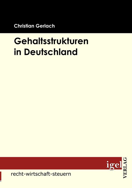 Produktbild: Gehaltsstrukturen in Deutschland
