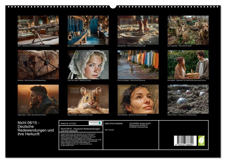 Produktbild: Nicht 08/15 - Deutsche Redewendungen und ihre Herkunft (hochwertiger Premium Wandkalender 2026 DIN A2 quer), Kunstdruck in Hochglanz