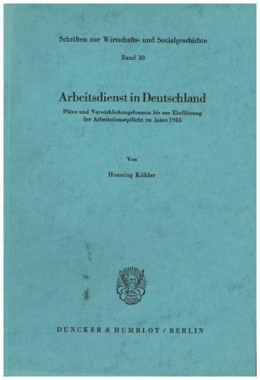 Produktbild: Arbeitsdienst in Deutschland.