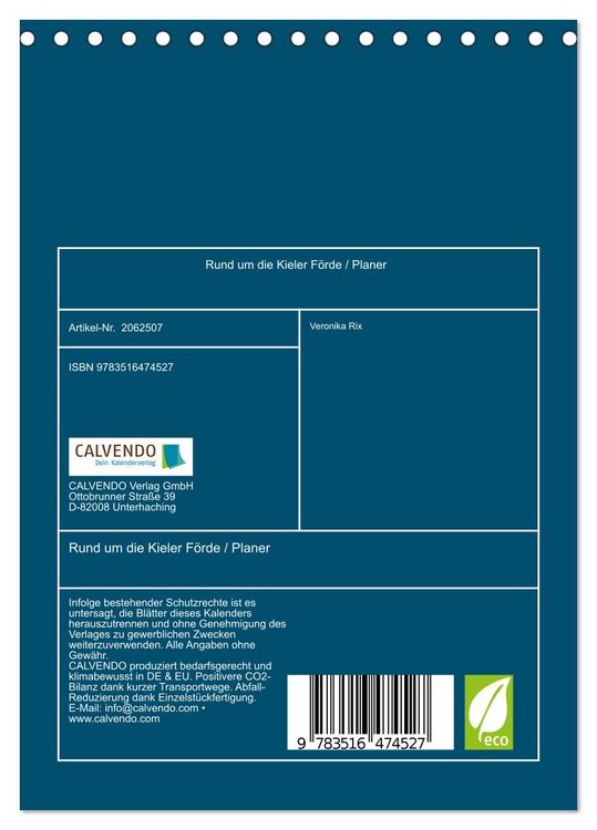 Produktbild: Rund um die Kieler F&ouml;rde / Planer (Tischkalender 2026 DIN A5 hoch), CALVENDO Monatskalender